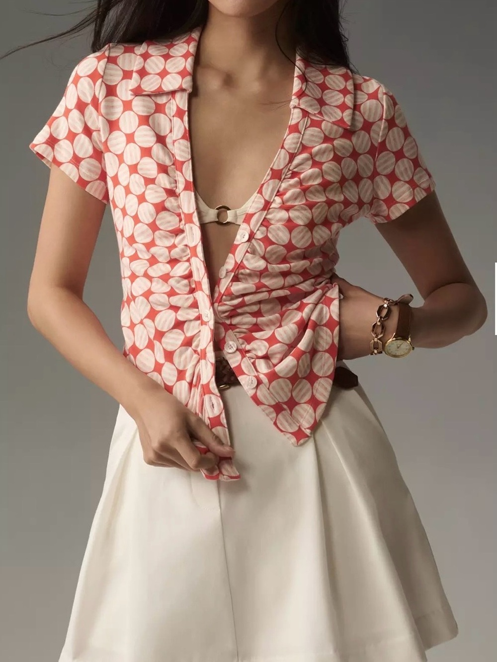 Anthropologie Maeve Ruched Blouse